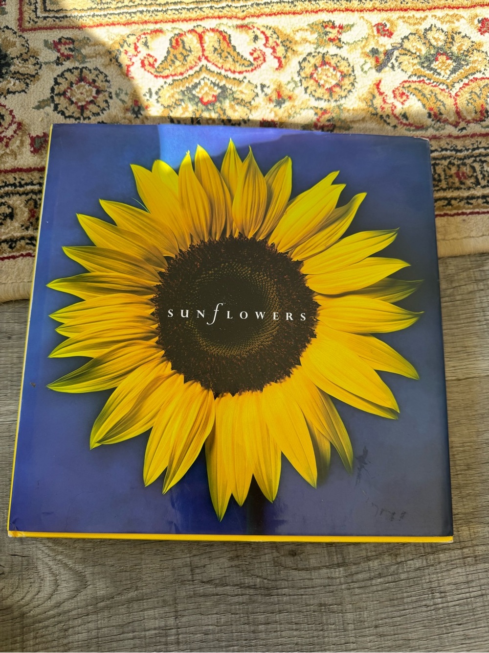 Sunflowers Coffee Table Book - Yellow on Blue by